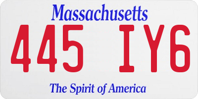 MA license plate 445IY6