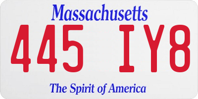 MA license plate 445IY8