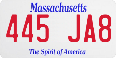 MA license plate 445JA8
