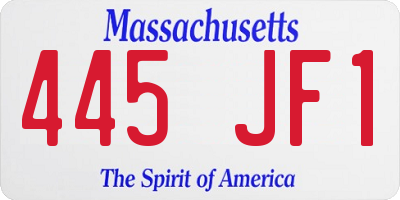 MA license plate 445JF1