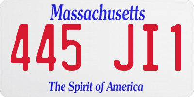MA license plate 445JI1