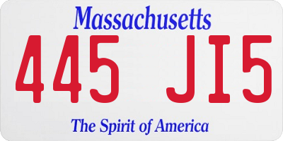 MA license plate 445JI5