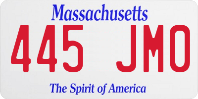 MA license plate 445JM0