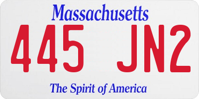 MA license plate 445JN2