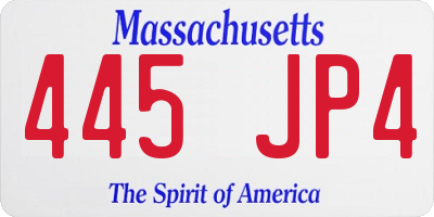 MA license plate 445JP4