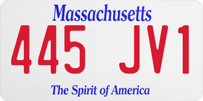 MA license plate 445JV1