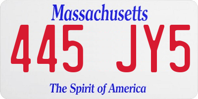 MA license plate 445JY5