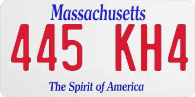 MA license plate 445KH4