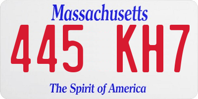 MA license plate 445KH7