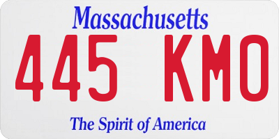 MA license plate 445KM0