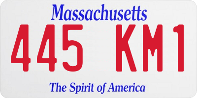 MA license plate 445KM1