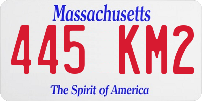 MA license plate 445KM2