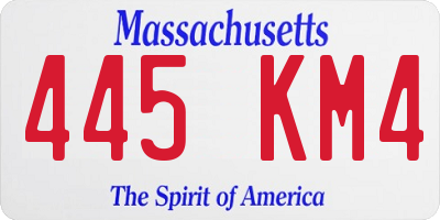 MA license plate 445KM4