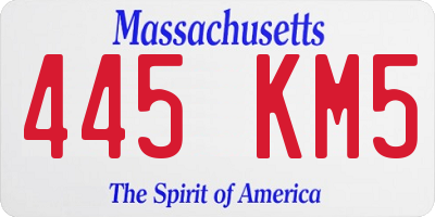MA license plate 445KM5