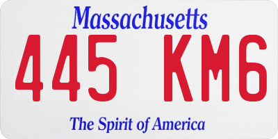 MA license plate 445KM6