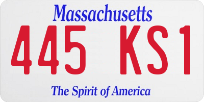 MA license plate 445KS1