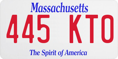 MA license plate 445KT0