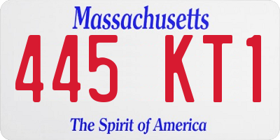 MA license plate 445KT1
