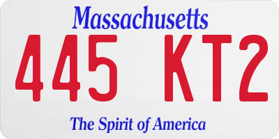 MA license plate 445KT2