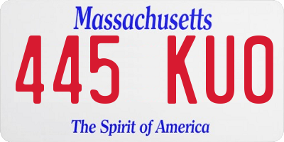MA license plate 445KU0
