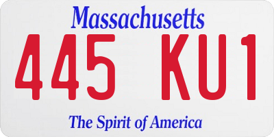 MA license plate 445KU1