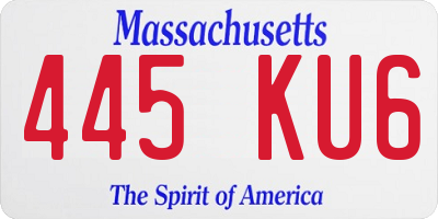 MA license plate 445KU6