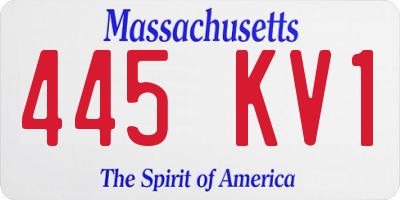 MA license plate 445KV1