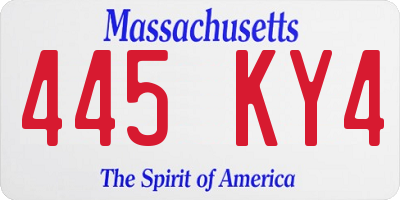 MA license plate 445KY4