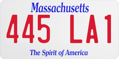 MA license plate 445LA1