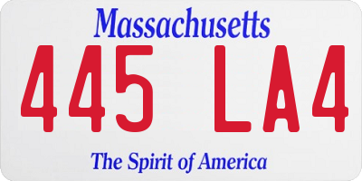 MA license plate 445LA4