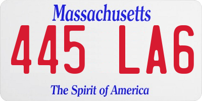 MA license plate 445LA6