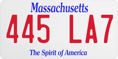 MA license plate 445LA7