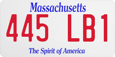 MA license plate 445LB1