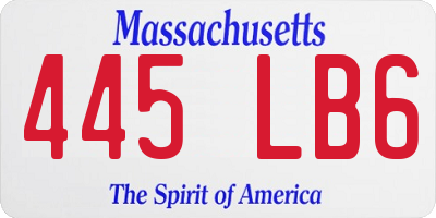 MA license plate 445LB6
