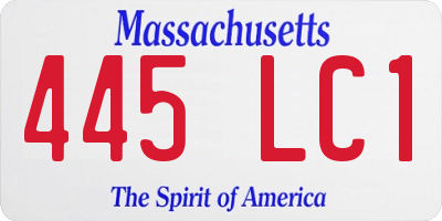 MA license plate 445LC1