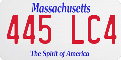 MA license plate 445LC4