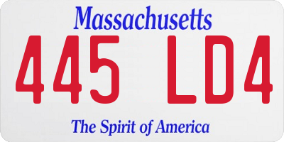 MA license plate 445LD4