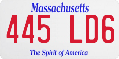 MA license plate 445LD6