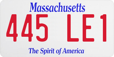 MA license plate 445LE1