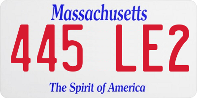 MA license plate 445LE2