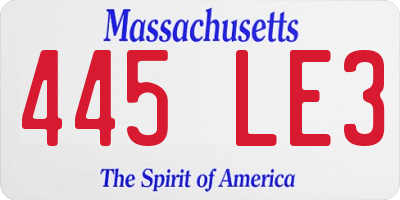 MA license plate 445LE3