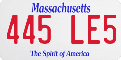 MA license plate 445LE5
