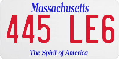 MA license plate 445LE6