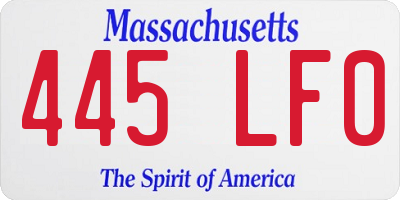 MA license plate 445LF0