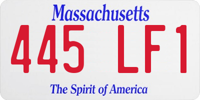 MA license plate 445LF1