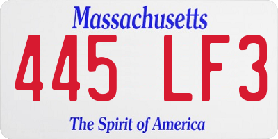 MA license plate 445LF3