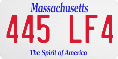 MA license plate 445LF4