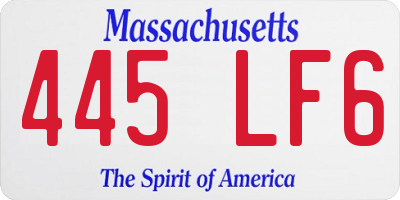 MA license plate 445LF6