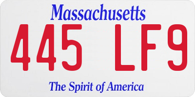 MA license plate 445LF9