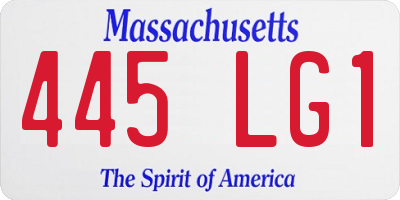MA license plate 445LG1